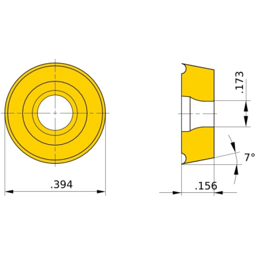 RCGT 10T3M0 AZ HTi10, 3.97 mm Thick, 10 mm Inscribed Circle, Turning Indexable Insert