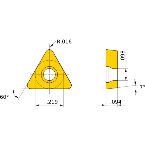 TCMT 1.81.51 FP UE6110, 0.4 mm Corner Radius, 2.38 mm Thick, 5.56 mm Inscribed Circle, Turning Indexable Insert