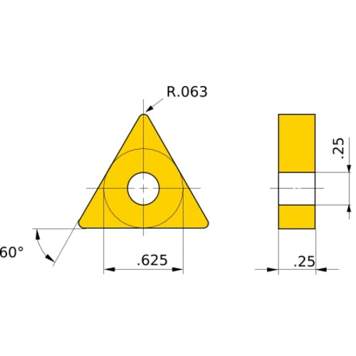 TNMG 544 MA MP9015, 1/16″ Corner Radius, 1/4″ Thick, 1/2″ Inscribed Circle, Turning Indexable Insert