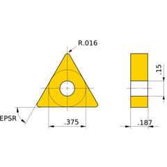 TNMX 331 SW UE6105, 0.4 mm Corner Radius, 4.76 mm Thick, 9.525 mm Inscribed Circle, Turning Indexable Insert