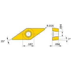 VCMT 1.51.51 MV NX2525, 1/64″ Corner Radius, 3/32″ Thick, 3/16″ Inscribed Circle, Turning Indexable Insert