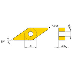 VNGM 431 MJ RT9010, 0.4 mm Corner Radius, 4.76 mm Thick, 12.7 mm Inscribed Circle, Turning Indexable Insert