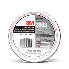 3M Vinyl Duct Tape 3903 Black 2″ × 50 yd 6.5 mil 2 Individually Wrapped Conveniently Packaged - Americas Industrial Supply