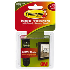 Command Medium Black Picture Hanging Strips 17204BLK-ES 6 Pairs - Exact Industrial Supply