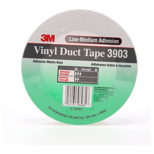 3M Vinyl Duct Tape 3903 White 2″ × 50 yd 6.5 mil 2 Individually Wrapped Conveniently Packaged - Americas Industrial Supply