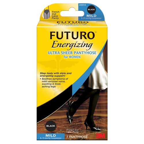 Medium Black F Cut FUTURO™ Ultra Sheer Pantyhose Alt Mfg # 20129 - Americas Industrial Supply
