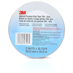 3M General Purpose Vinyl Tape 764 Gray 2″ × 36 yd 5 mil Individually Wrapped Conveniently Packaged - Americas Industrial Supply