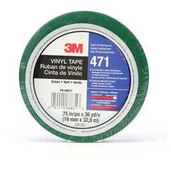 3M Vinyl Tape 471 Green 3/4″ × 36 yd 5.2 mil Individually Wrapped Conveniently Packaged - Americas Industrial Supply