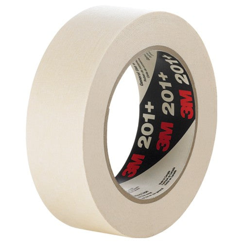 3M General Use Masking Tape 201+ Tan 96 mm × 55 m 4.4 mil - Americas Industrial Supply