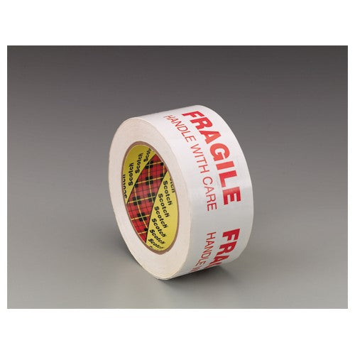 Scotch Printed Message Box Sealing Tape 3772 White 48 mm × 100 m - Americas Industrial Supply