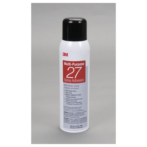 3M Multi-Purpose Spray Adhesive 27 Clear 16 fl oz Can (Net Wt 13.05oz) NOT FOR SALE IN CA AND OTHER STATES - Americas Industrial Supply
