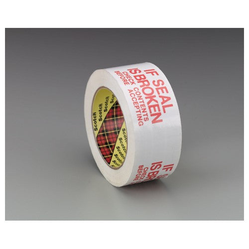 Scotch Printed Message Box Sealing Tape 3771 White 48 mm × 100 m - Americas Industrial Supply