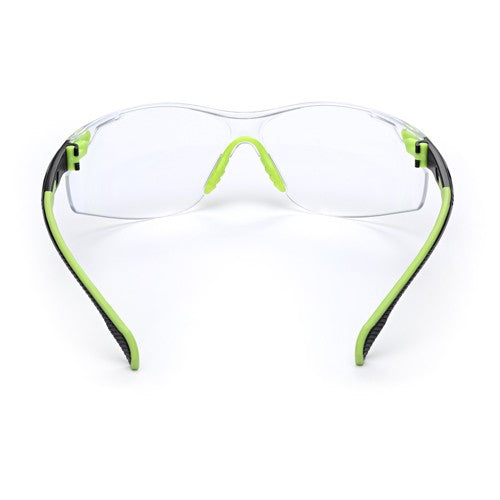 3M Solus 1000-Series Safety Glasses S1201SGAF Green/Black Clear Scotchgard Anti-Fog Lens - Americas Industrial Supply